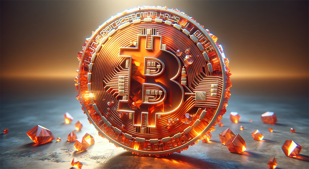 Bitcoin shining among scattered diamonds and gemstones symbolizing digital wealth and luxury